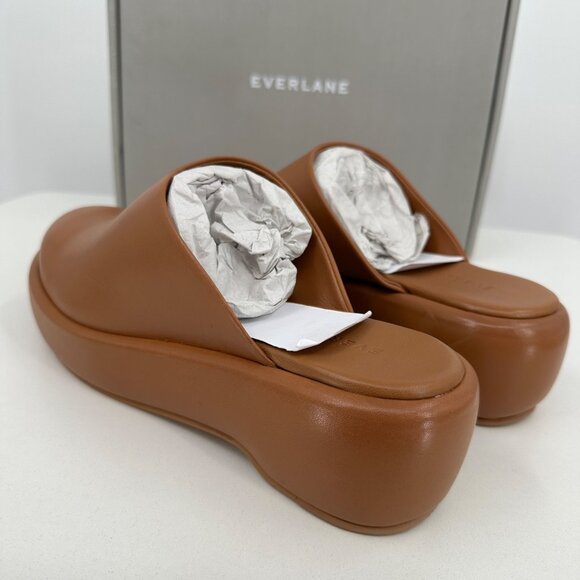 Everlane The Puffa Flatform in Brown Leather size 8 Women's Chunky Platform Clog - Picture 9 of 13
